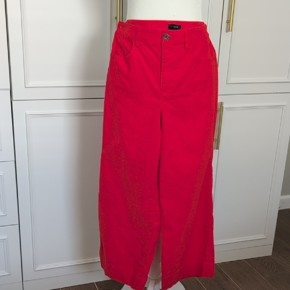 J. Crew Factory Other - Jcrew Factory Women’s Red Wide-Leg Cropped Pants 26